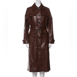 NWT, ᴊᴀsᴏɴ ᴡᴜ, Faux Croc Leather Trench, sᴍᴀʟʟ